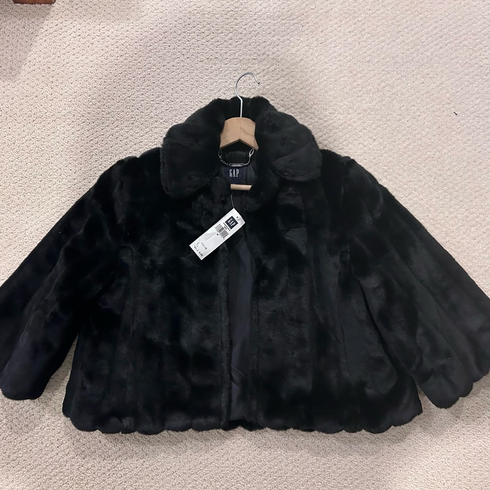 . Brand New GAP faux fur shawl like jacket